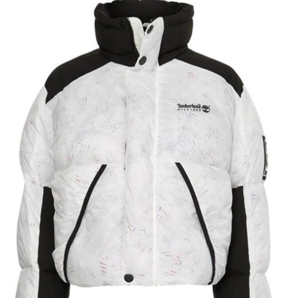 TIMBERLAND‎ X HILFIGER TRANSPARENT PUFFER JACKET WHITE UNISEX SIZE XXL